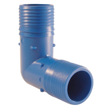 Blue Twisters 1.25 in. Insert x 1.25 in. Dia. Insert Polypropylene Elbow, Blue 4814778
